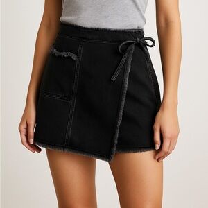 BDG Urban Outfitters Black Denim Wrap Mini‎ Skirt – Size XL
